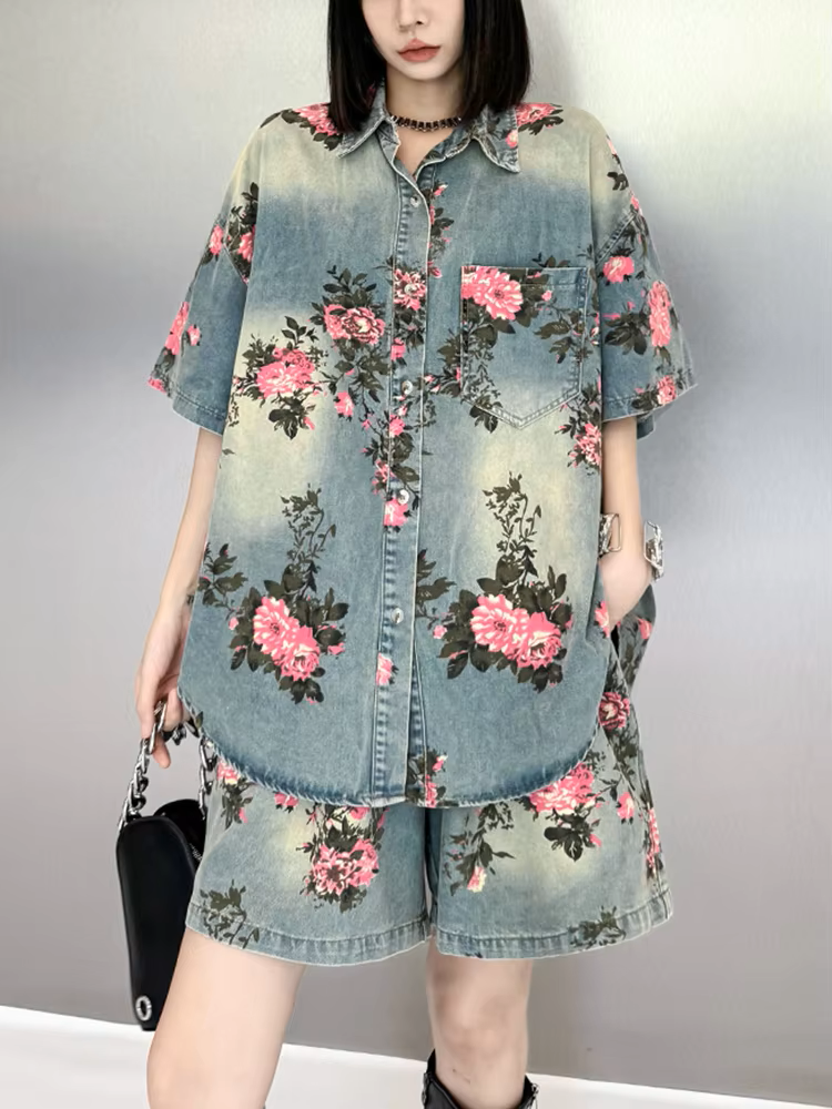 Camisa de mezclilla Rosette Rose