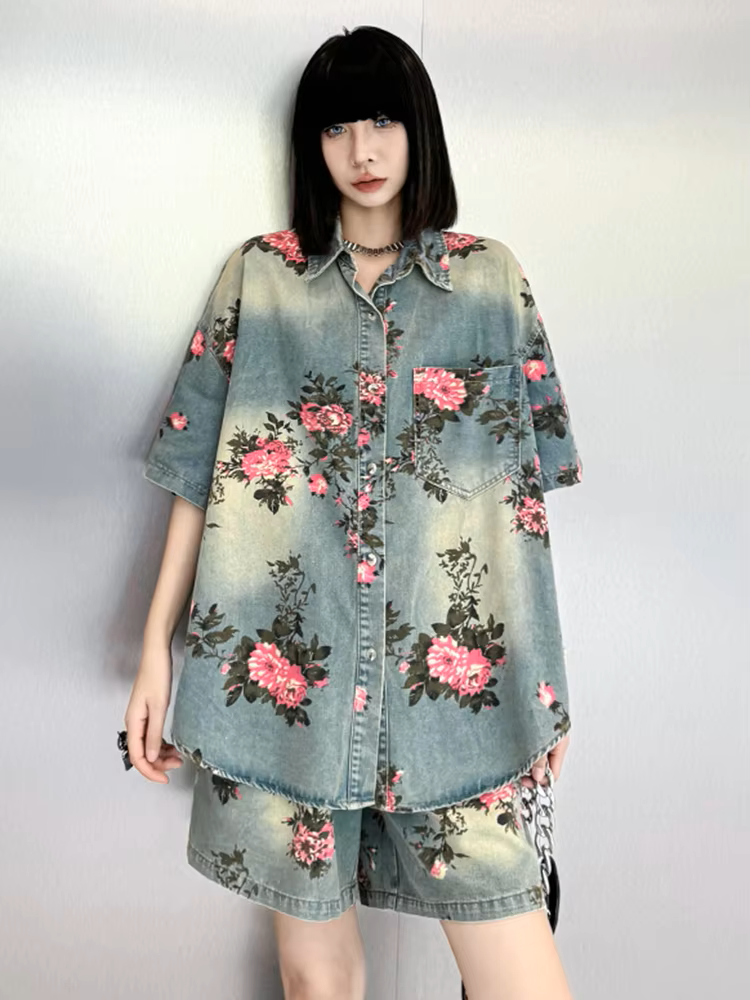 Camisa de mezclilla Rosette Rose