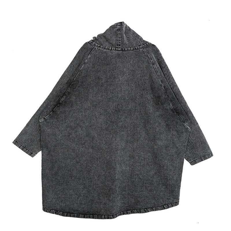 Luźna bluza jeansowa z golfem Reon
