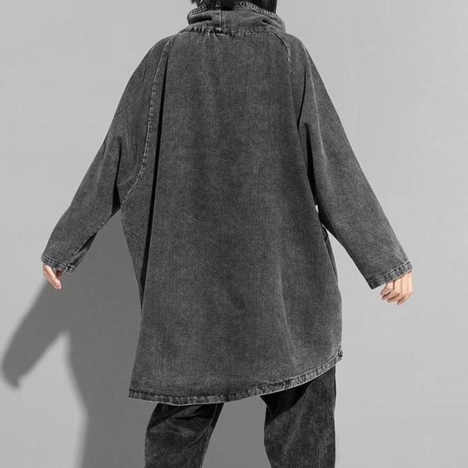 Luźna bluza jeansowa z golfem Reon