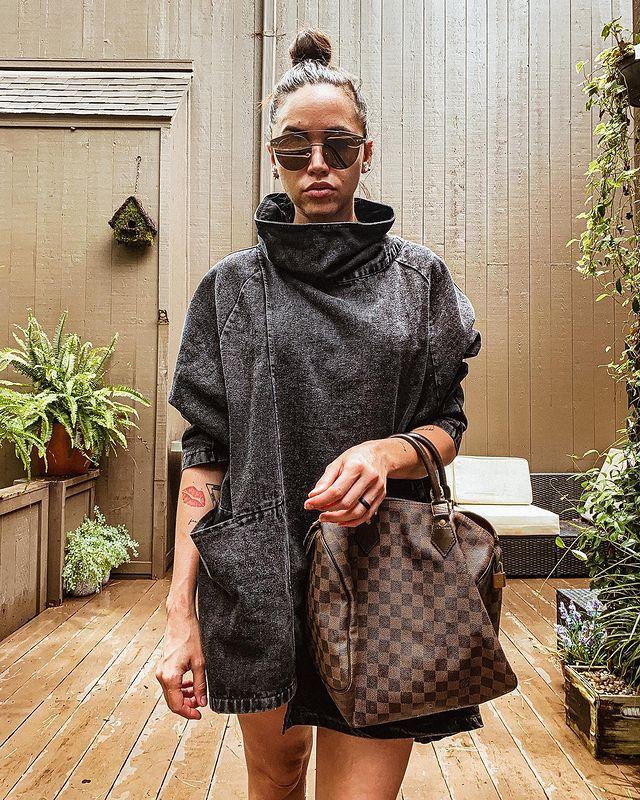 Luźna bluza jeansowa z golfem Reon