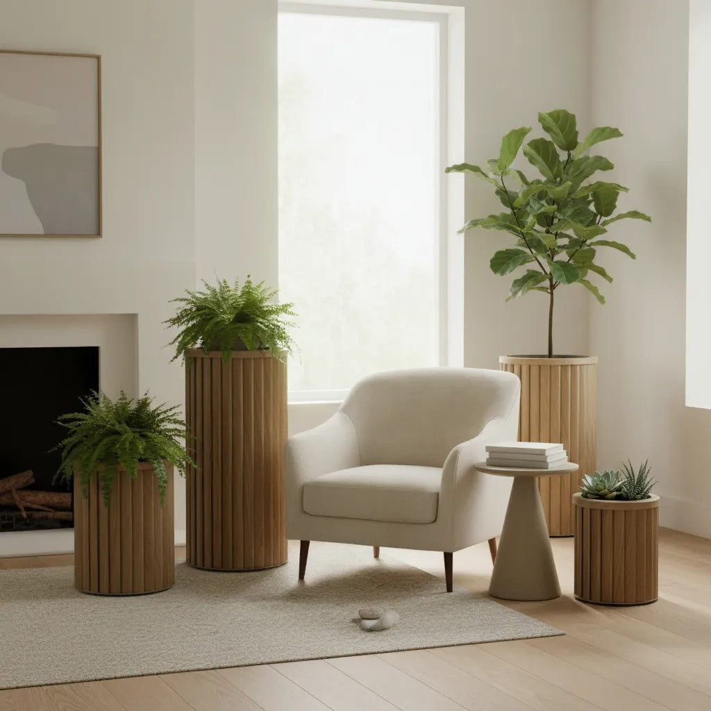 Jardineras redondas tipo columna Strata - Grandes