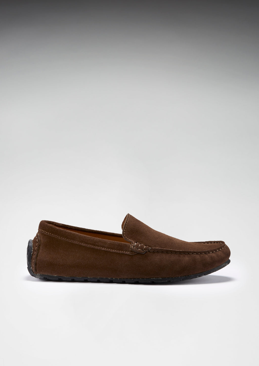Mocasines de conducción con suela de neumático, ante marrón
