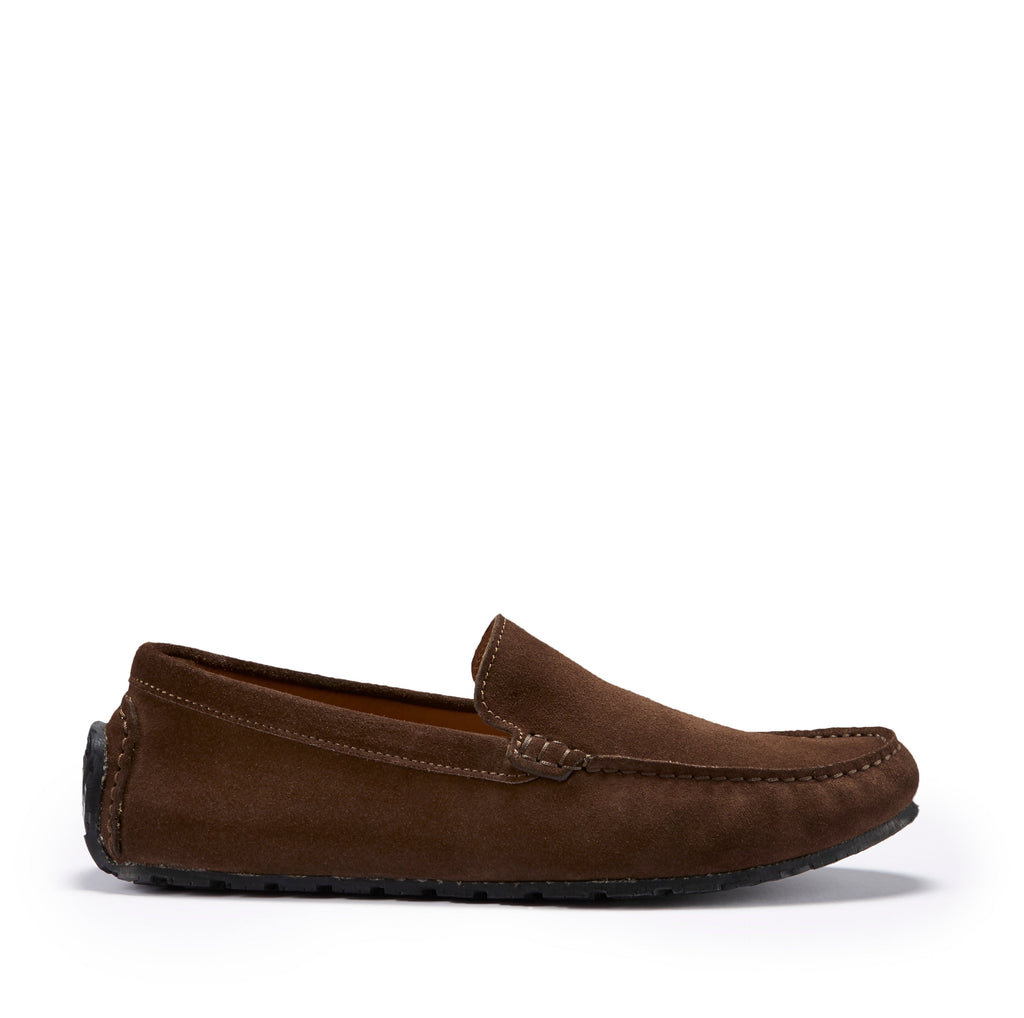 Mocasines de conducción con suela de neumático, ante marrón