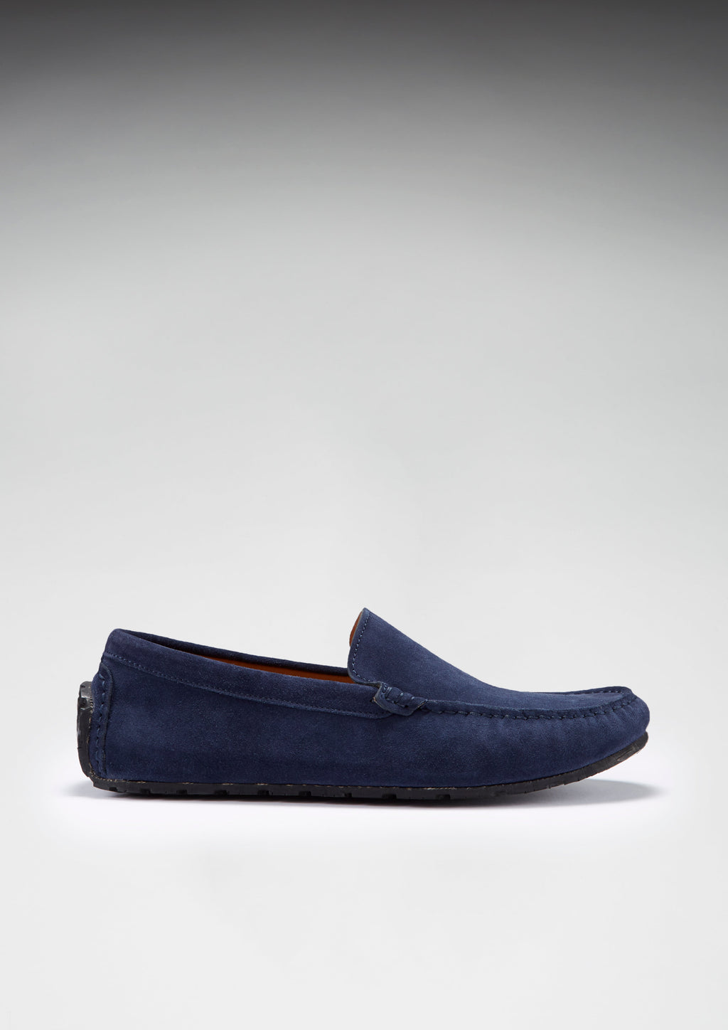 Mocasines de conducción con suela de neumático, ante azul marino