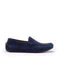 Mocasines de conducción con suela de neumático, ante azul marino