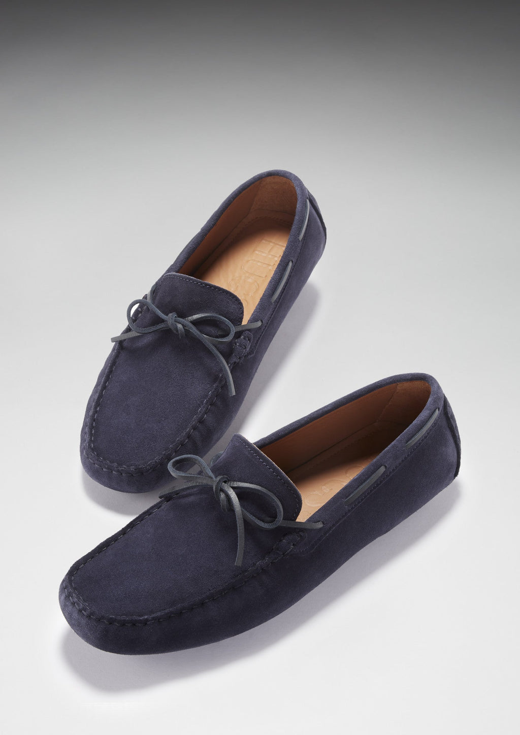 Laced Driving Loafers, Navy Blue Suede