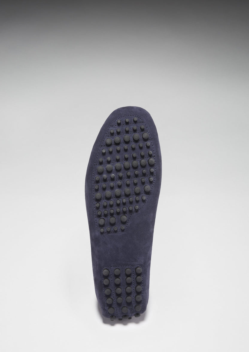 Snörade loafers, marinblå mocka