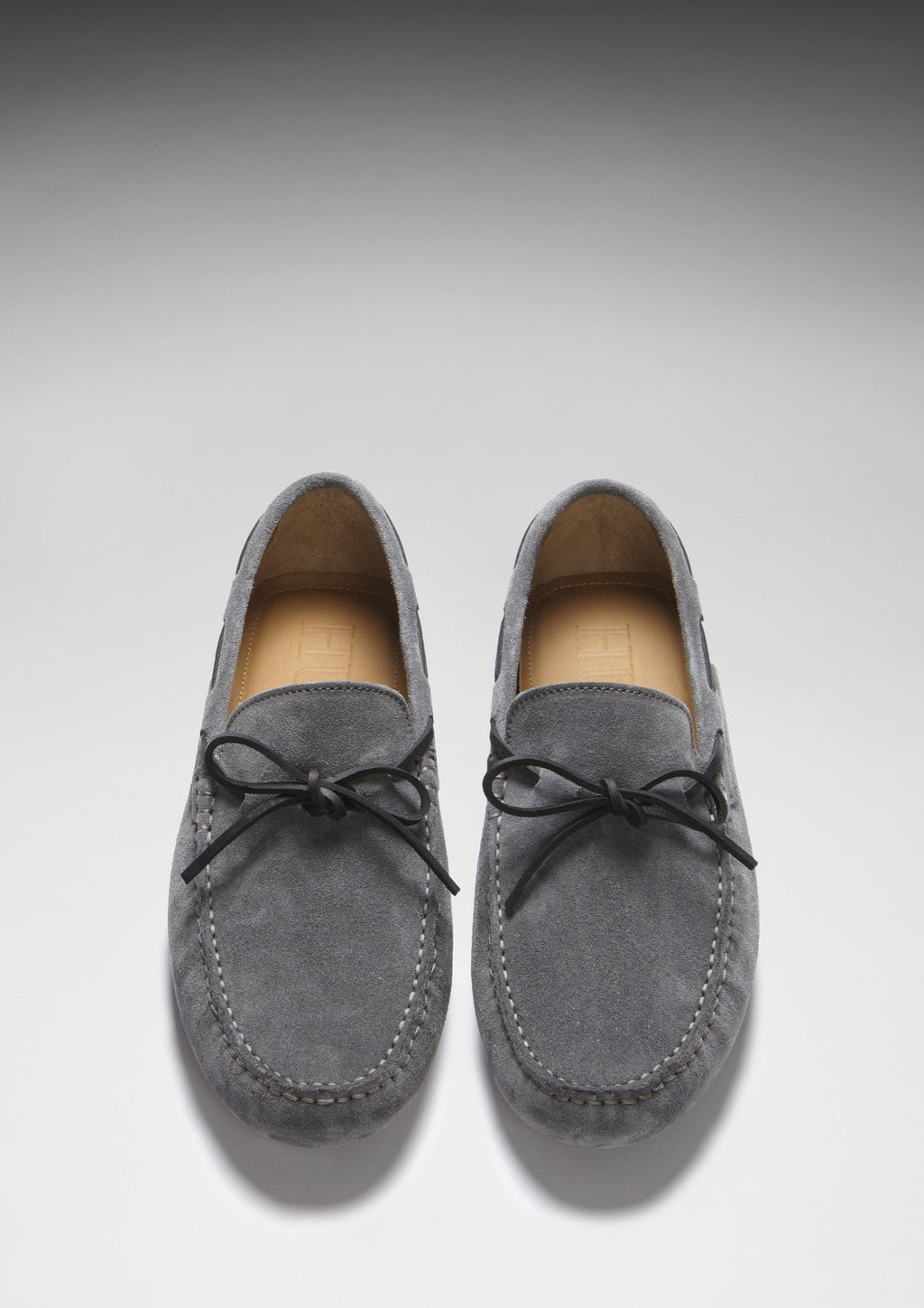 Laced Driving Loafers, Slate Grey Suede