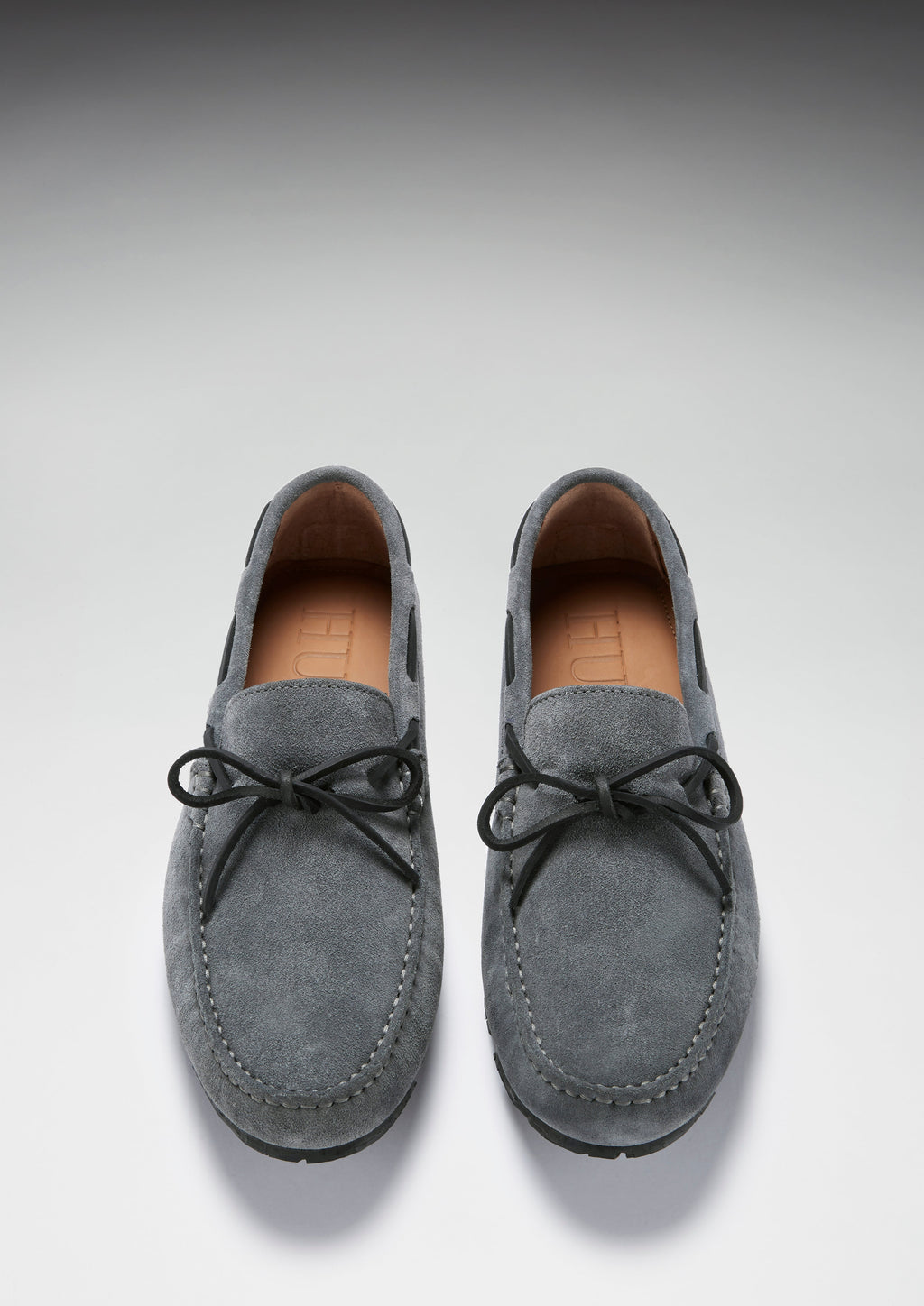 Tyre Sole Laced Driving Loafers, Slate Grey Suede