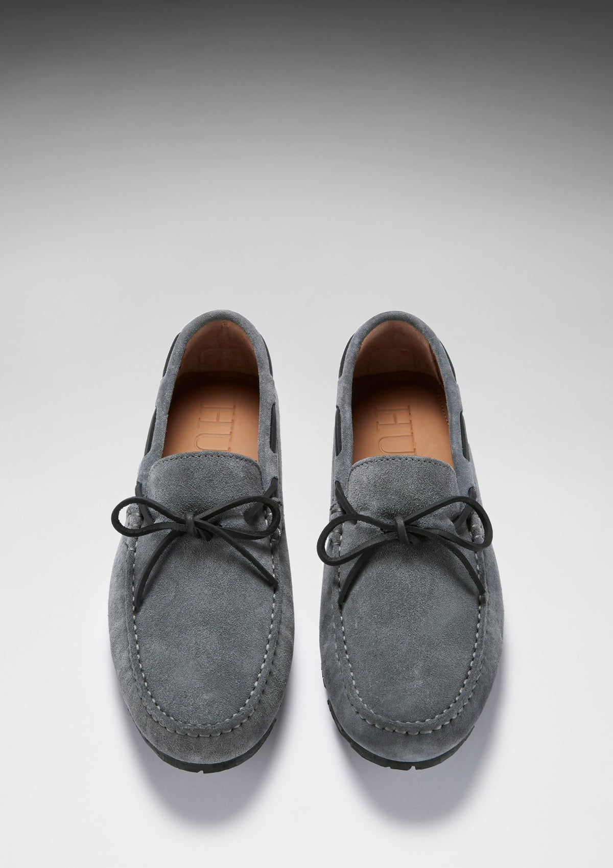 Tyre Sole Laced Driving Loafers, Slate Grey Suede
