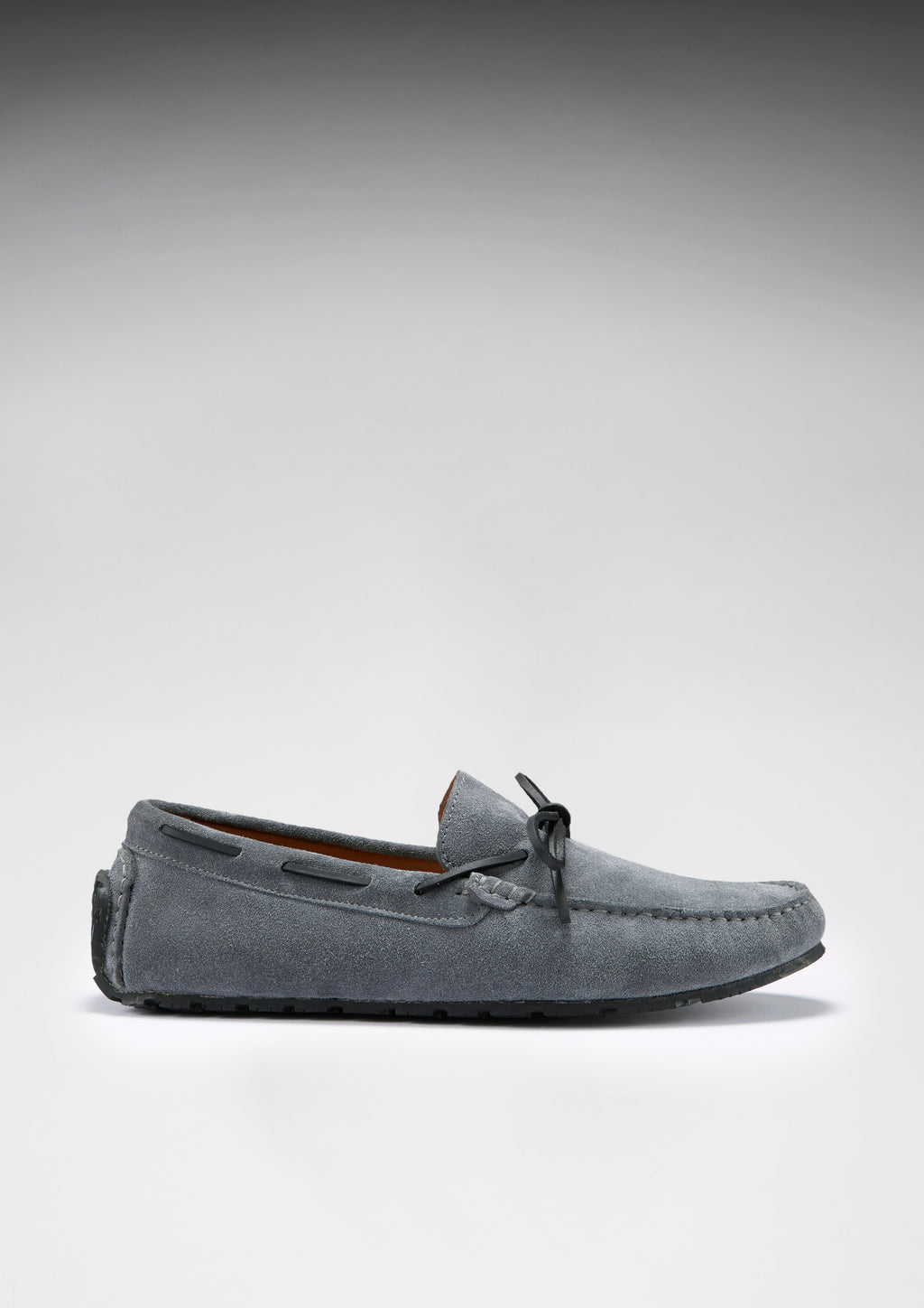 Tyre Sole Laced Driving Loafers, Slate Grey Suede