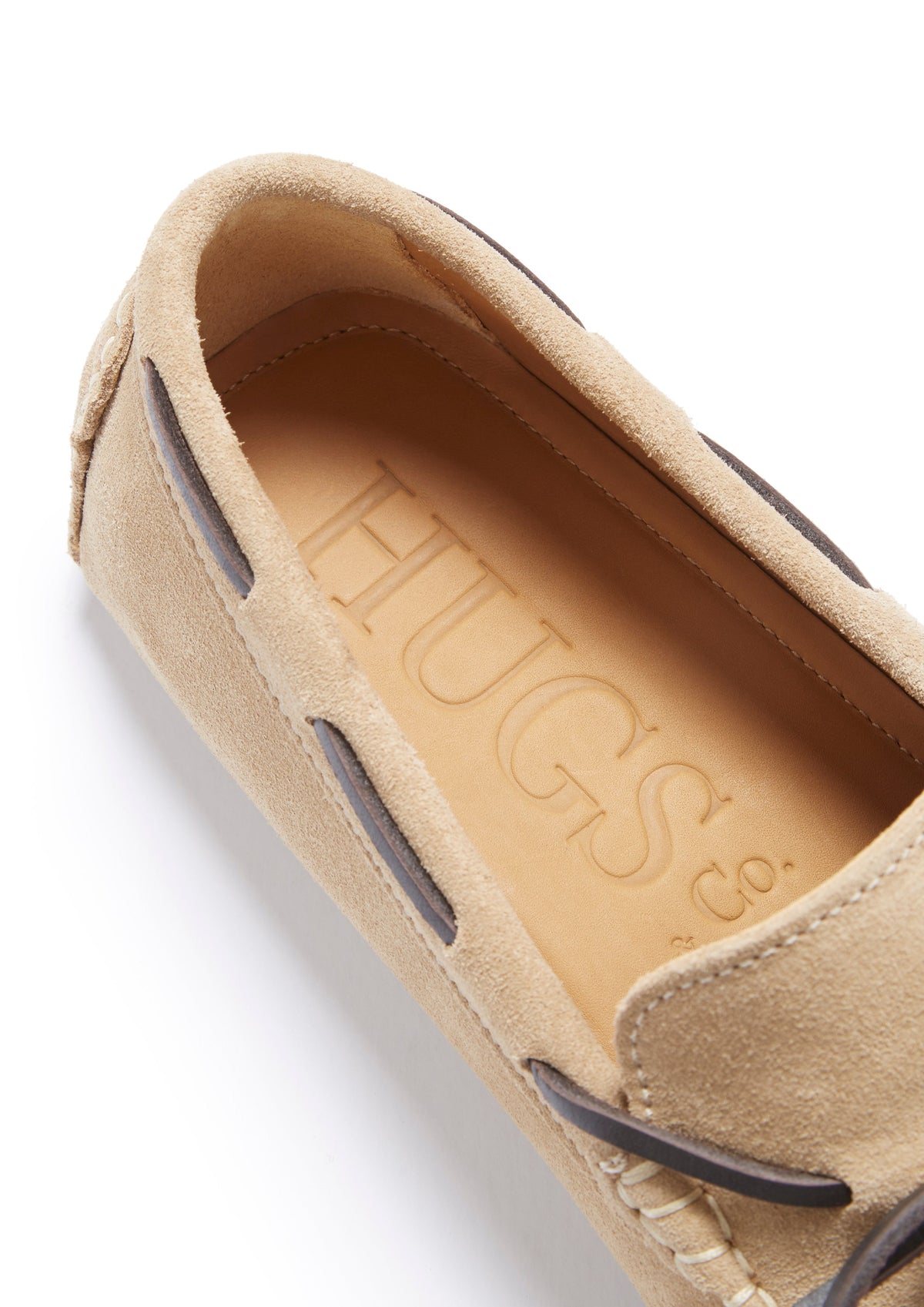 Mocasines de conducir con cordones, ante color topo