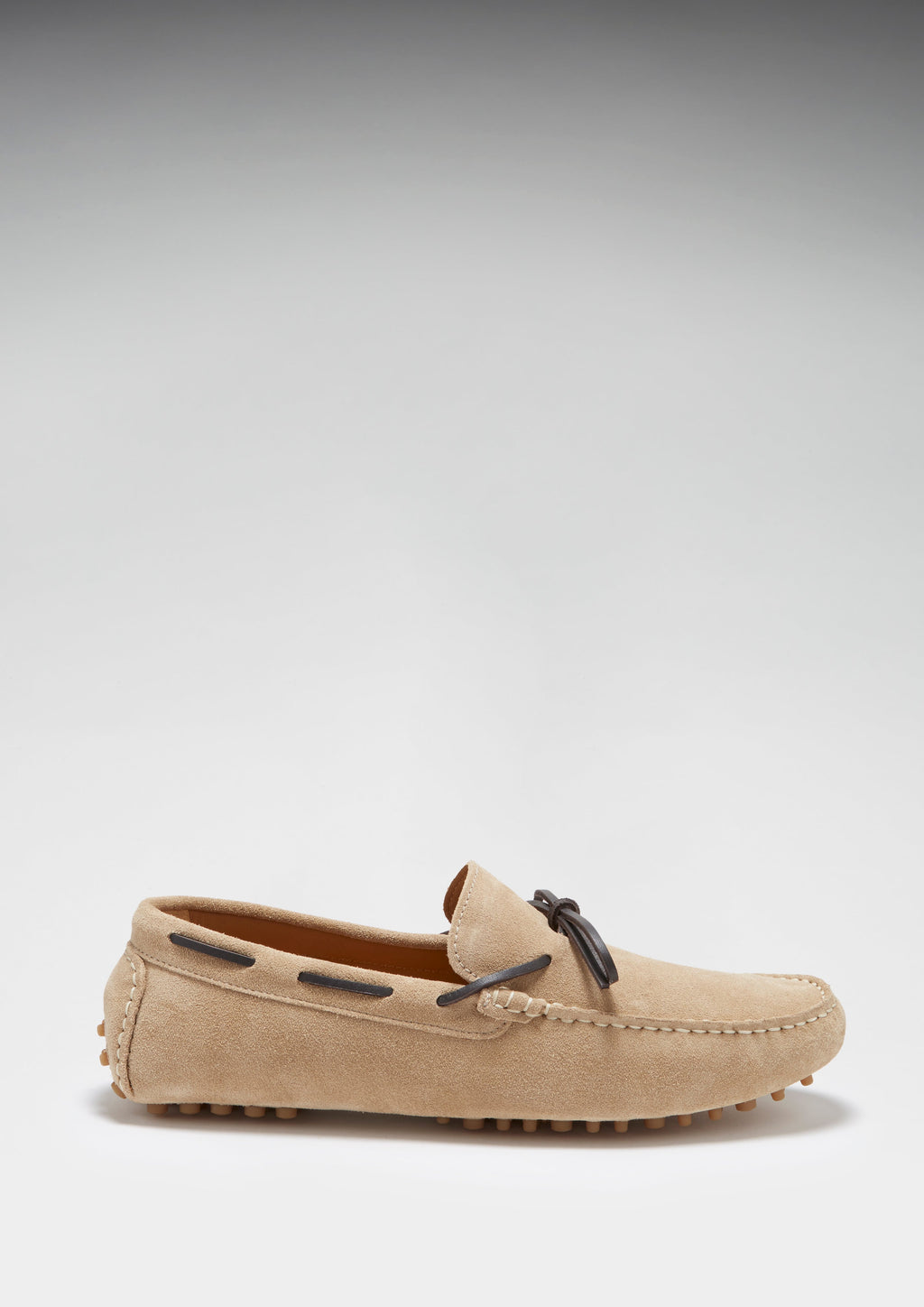 Mocasines de conducir con cordones, ante color topo