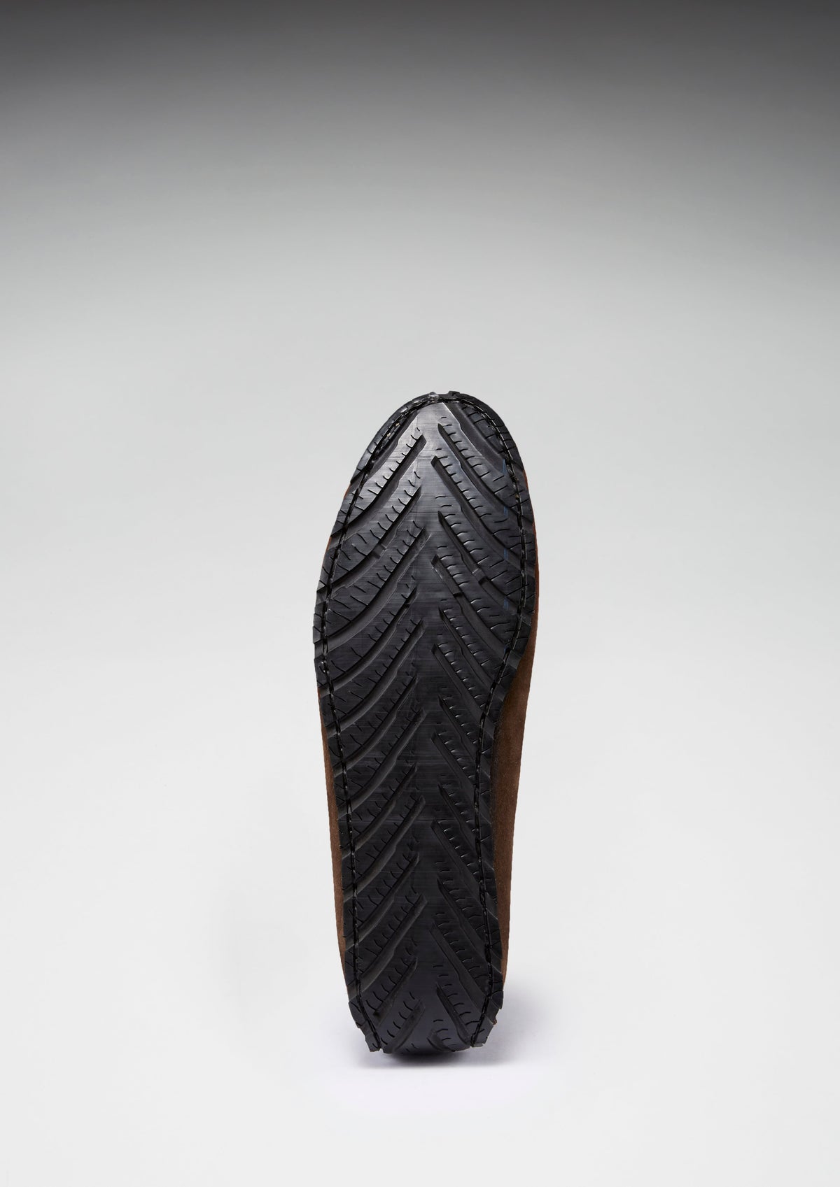 Tyre Sole Penny Driving Loafers, Brown Suede