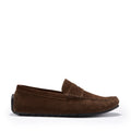 Tyre Sole Penny Driving Loafers, Brown Suede