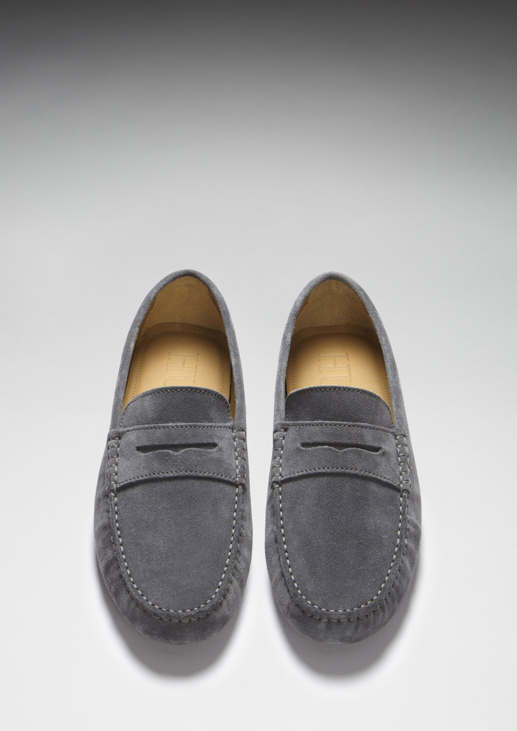 Penny Driving Loafers, Slate Grey Suede