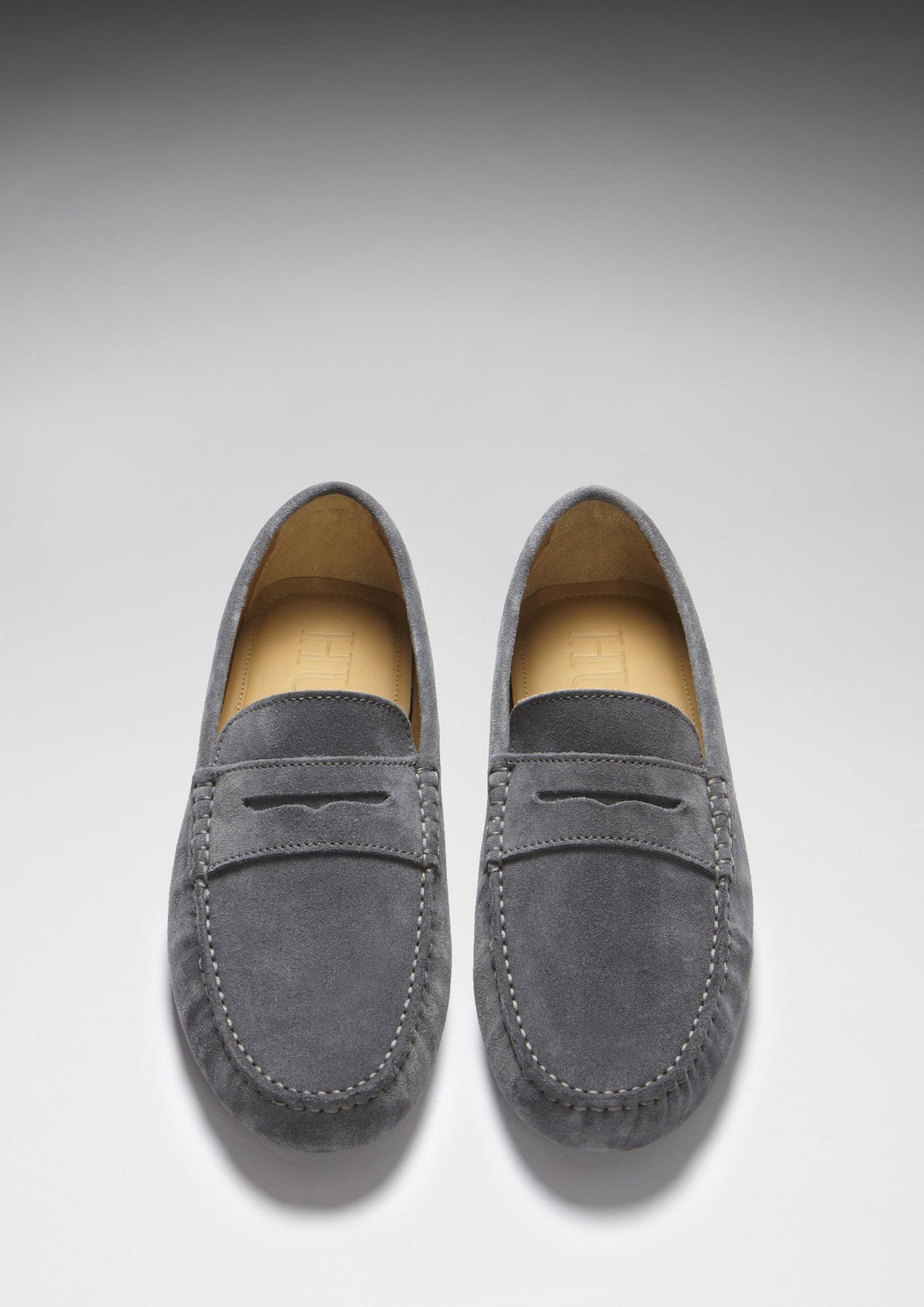 Penny Driving Loafers, Slate Grey Suede