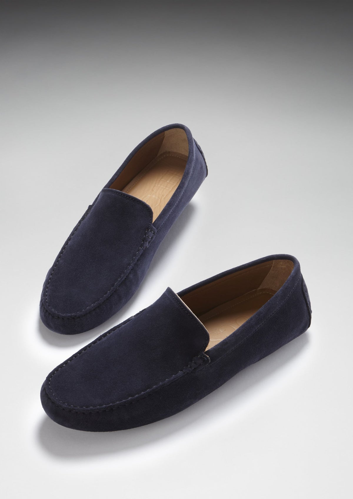 Mocasines de conducir, ante azul marino