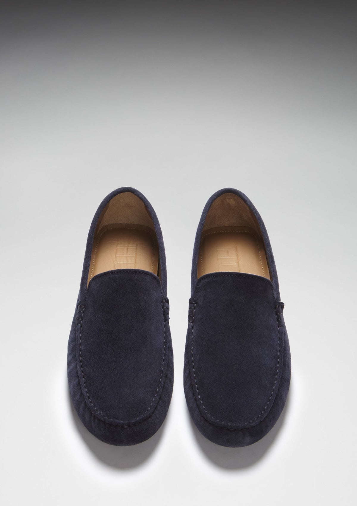 Mocasines de conducir, ante azul marino
