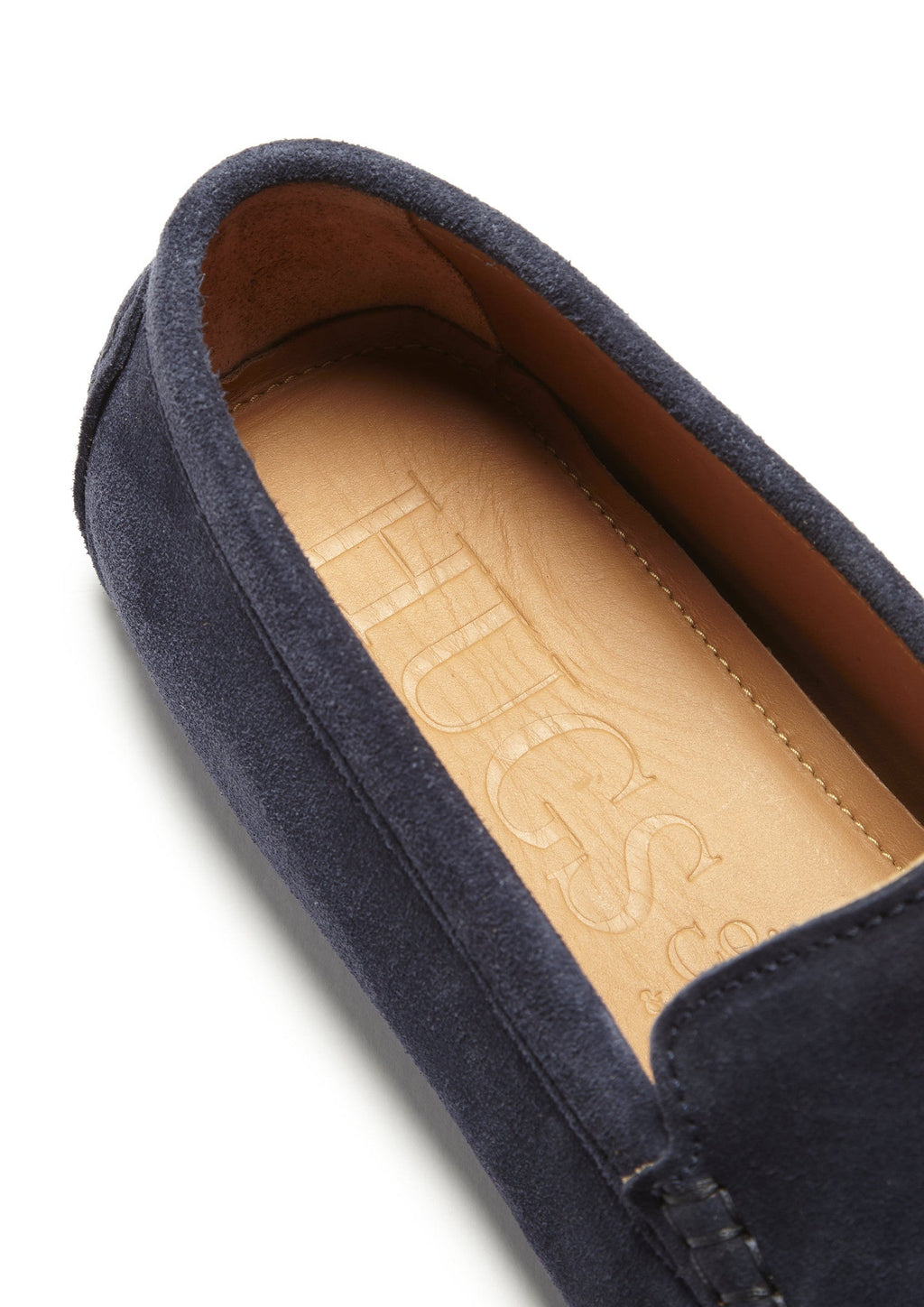 Mocasines de conducción con borlas, ante azul marino