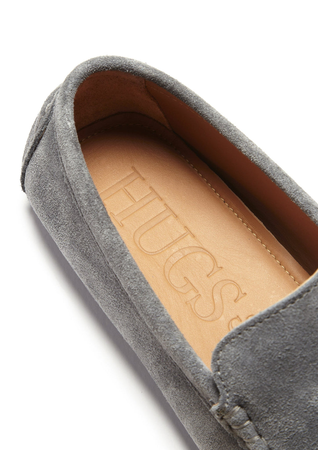 Mocasines de conducción con borlas, ante gris pizarra