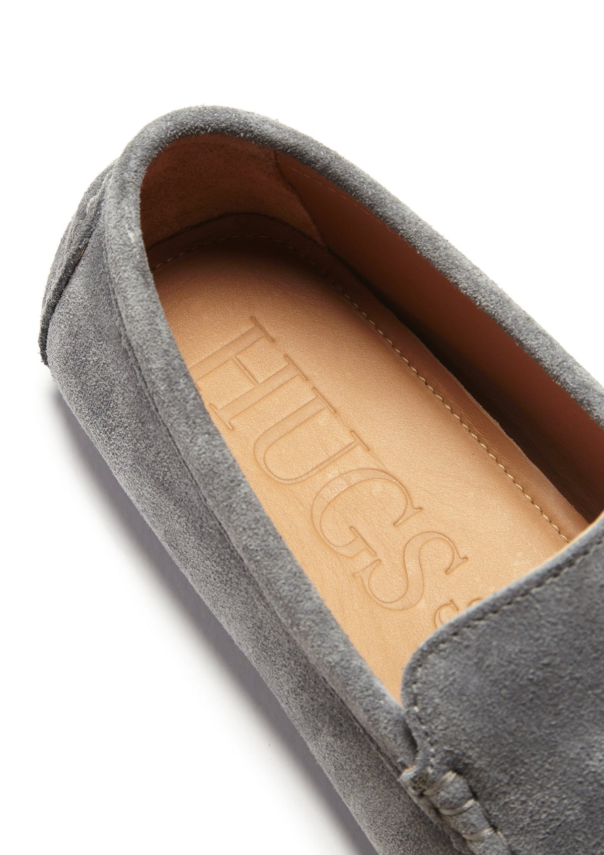 Mocasines de conducción con borlas, ante gris pizarra
