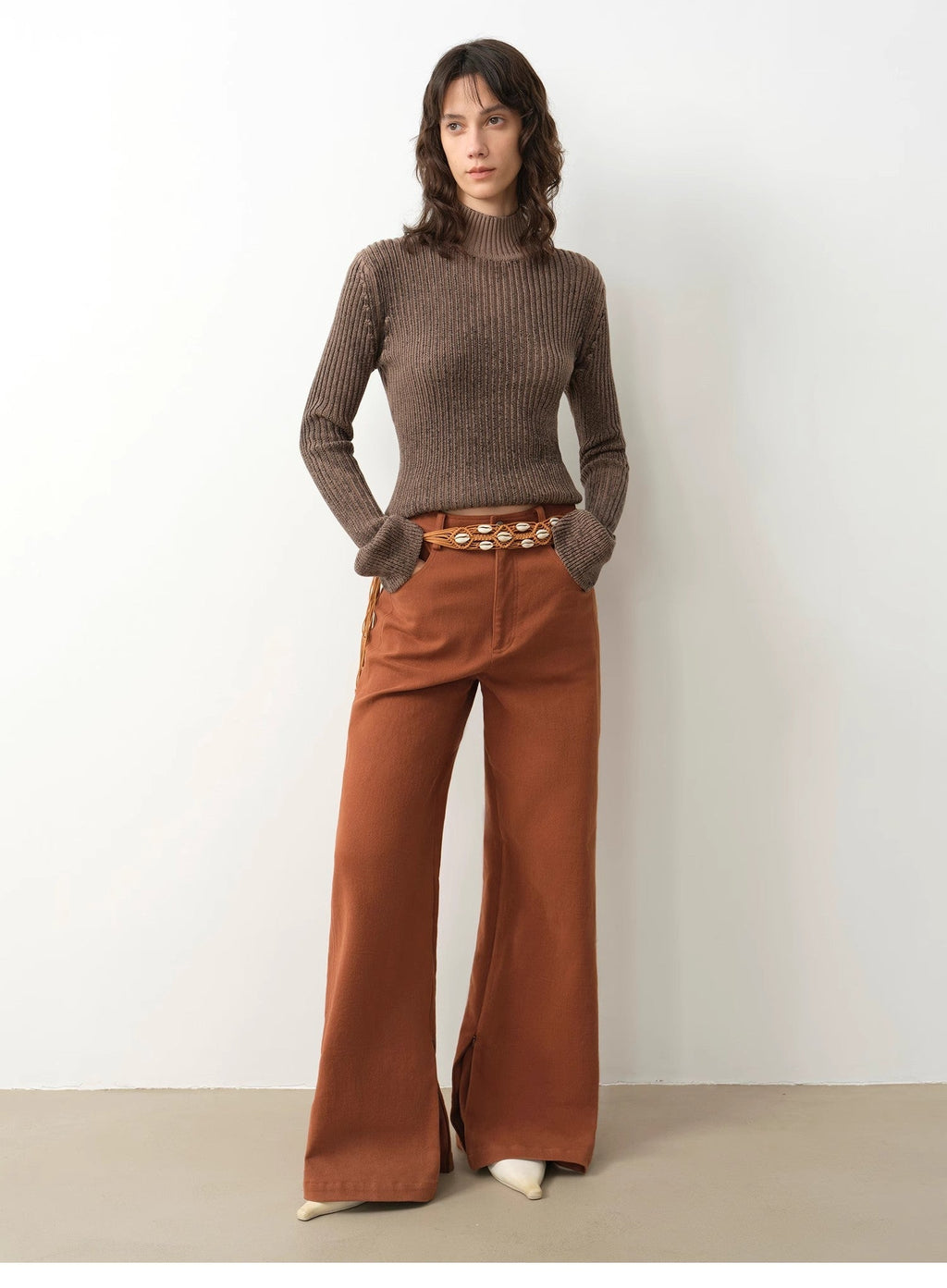 "Mid-Autumn Afternoon" Haute Couture Retro Versatile Straight-Leg Slightly Flared Wide-Leg Casual Pants