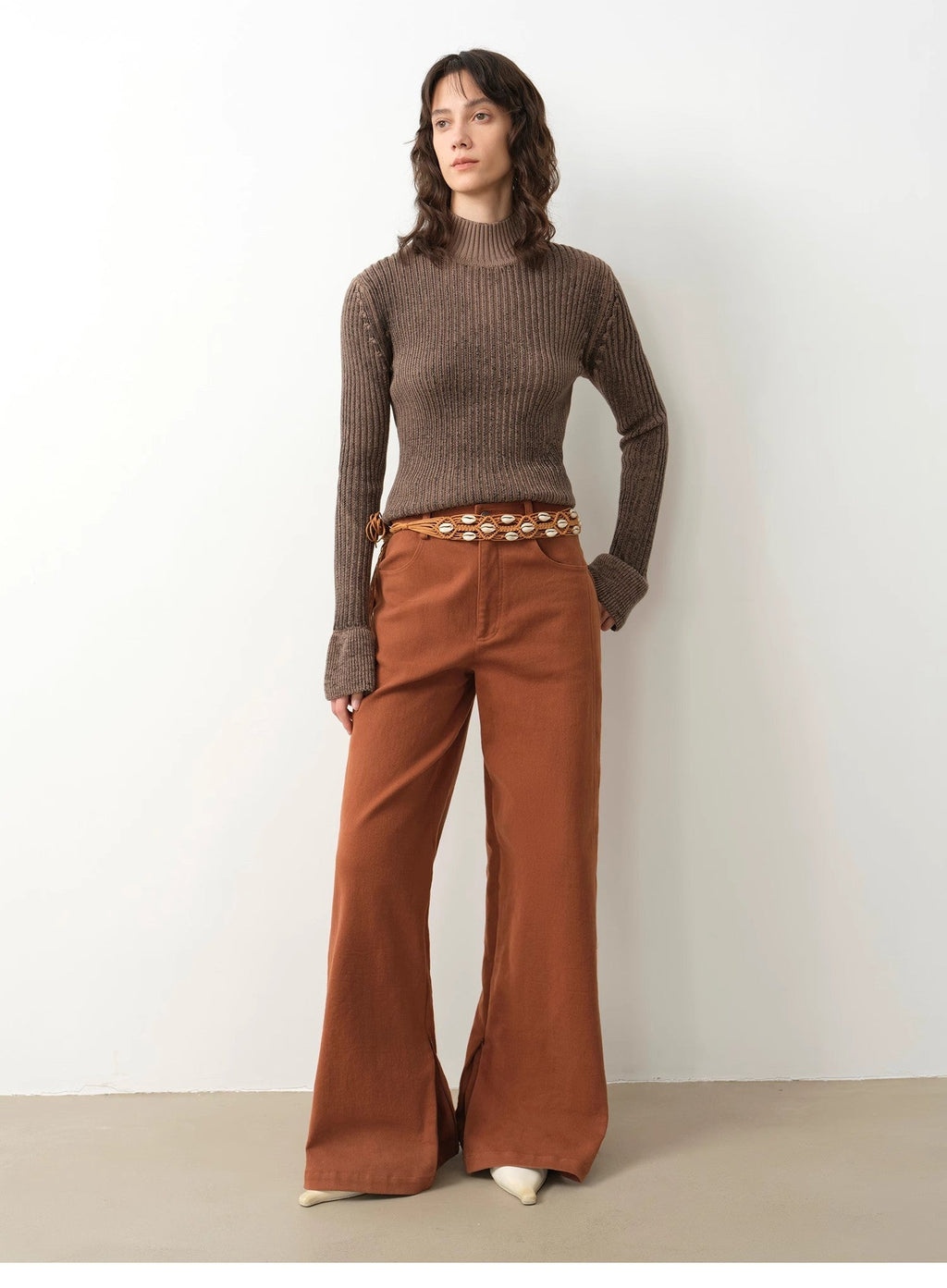 "Mid-Autumn Afternoon" Haute Couture Retro Versatile Straight-Leg Slightly Flared Wide-Leg Casual Pants