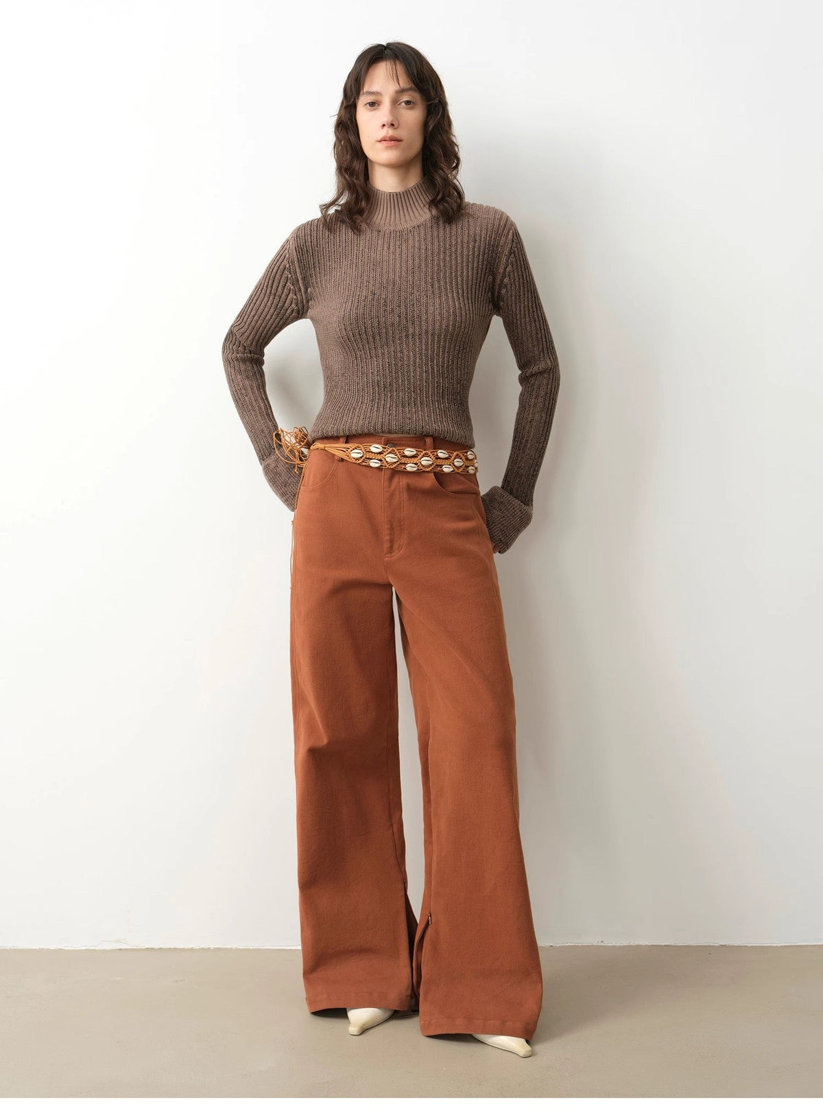"Mid-Autumn Afternoon" Haute Couture Retro Versatile Straight-Leg Slightly Flared Wide-Leg Casual Pants