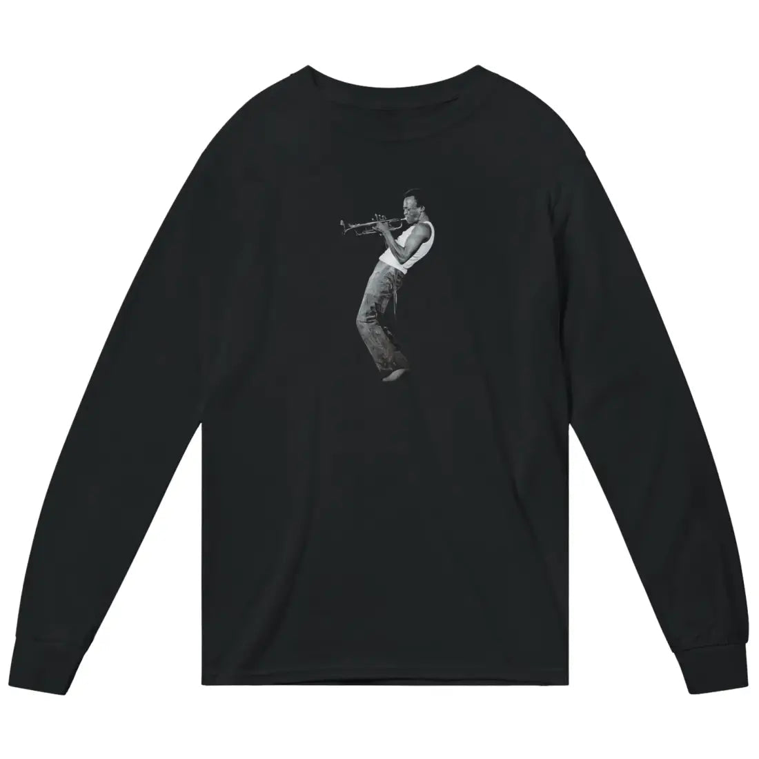Miles Davis Playing His Trumpet Artwork Long Sleeve Shirt