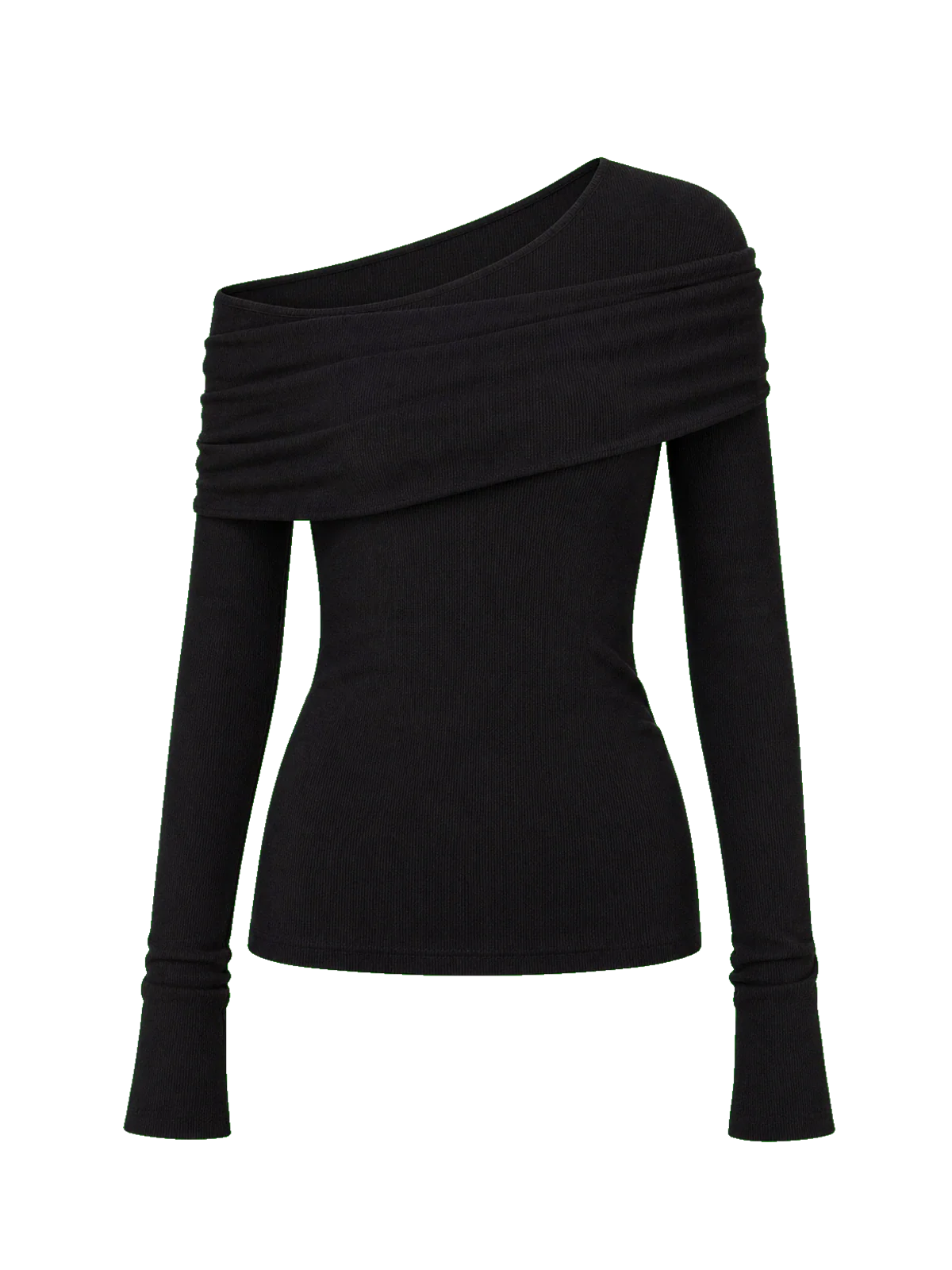 Personalized Layered Tencel Wool Fake Two-Piece Splicing One-Shoulder Versatile Knitted Top"Modern Tricks"
