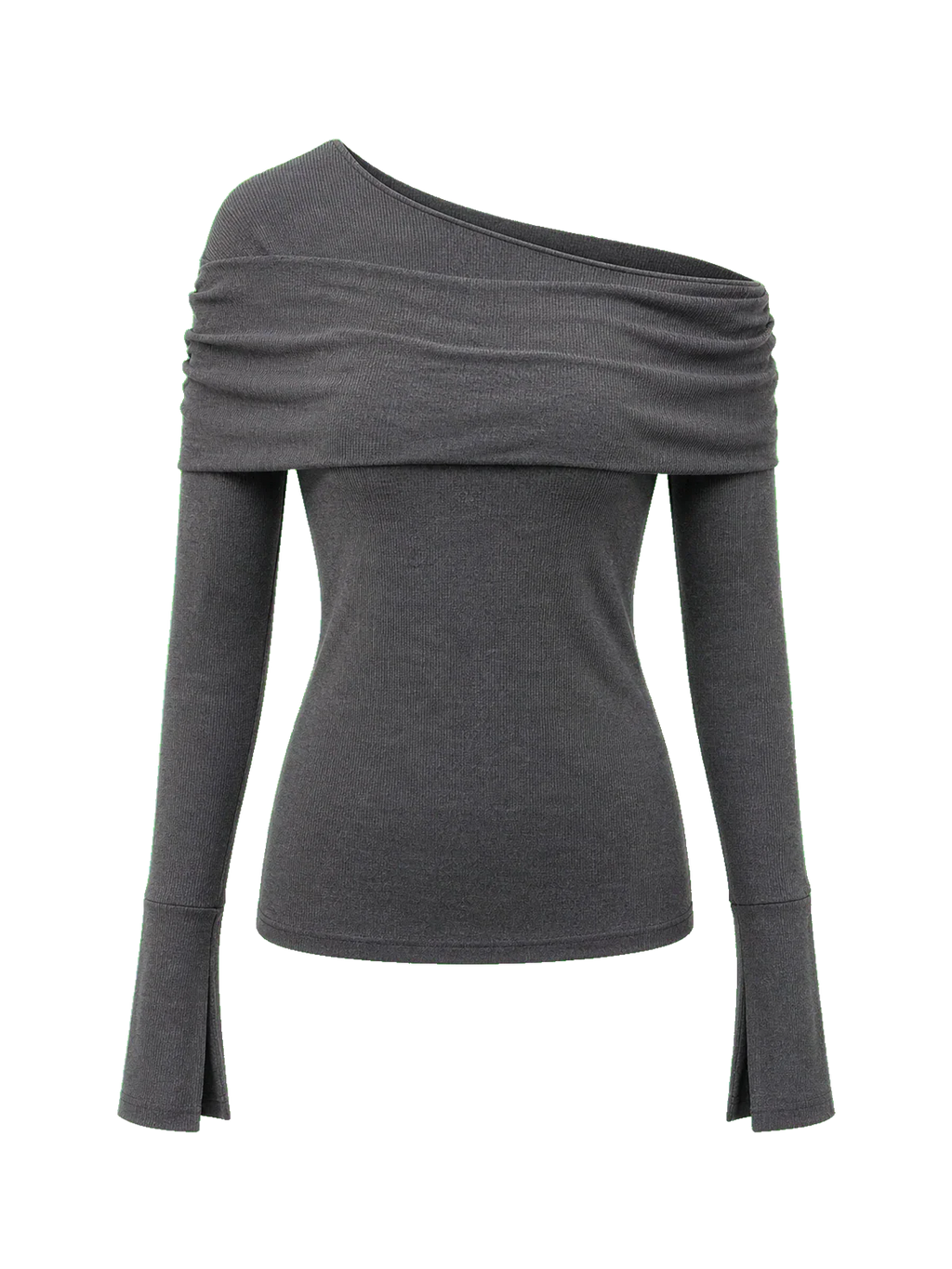 Personalized Layered Tencel Wool Fake Two-Piece Splicing One-Shoulder Versatile Knitted Top"Modern Tricks"