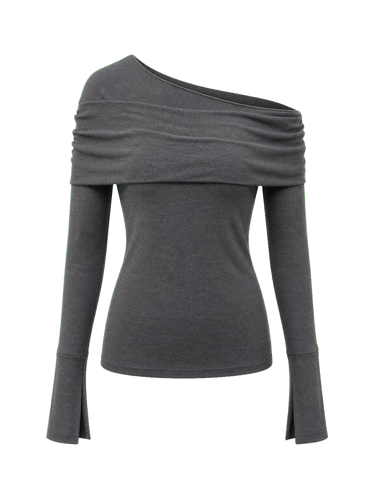 Personalized Layered Tencel Wool Fake Two-Piece Splicing One-Shoulder Versatile Knitted Top"Modern Tricks"