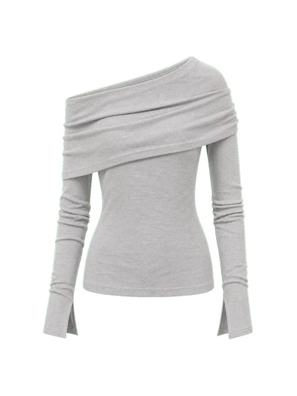 Personalized Layered Tencel Wool Fake Two-Piece Splicing One-Shoulder Versatile Knitted Top"Modern Tricks"