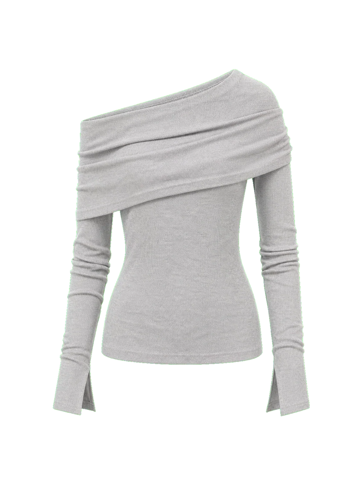 Personalized Layered Tencel Wool Fake Two-Piece Splicing One-Shoulder Versatile Knitted Top"Modern Tricks"
