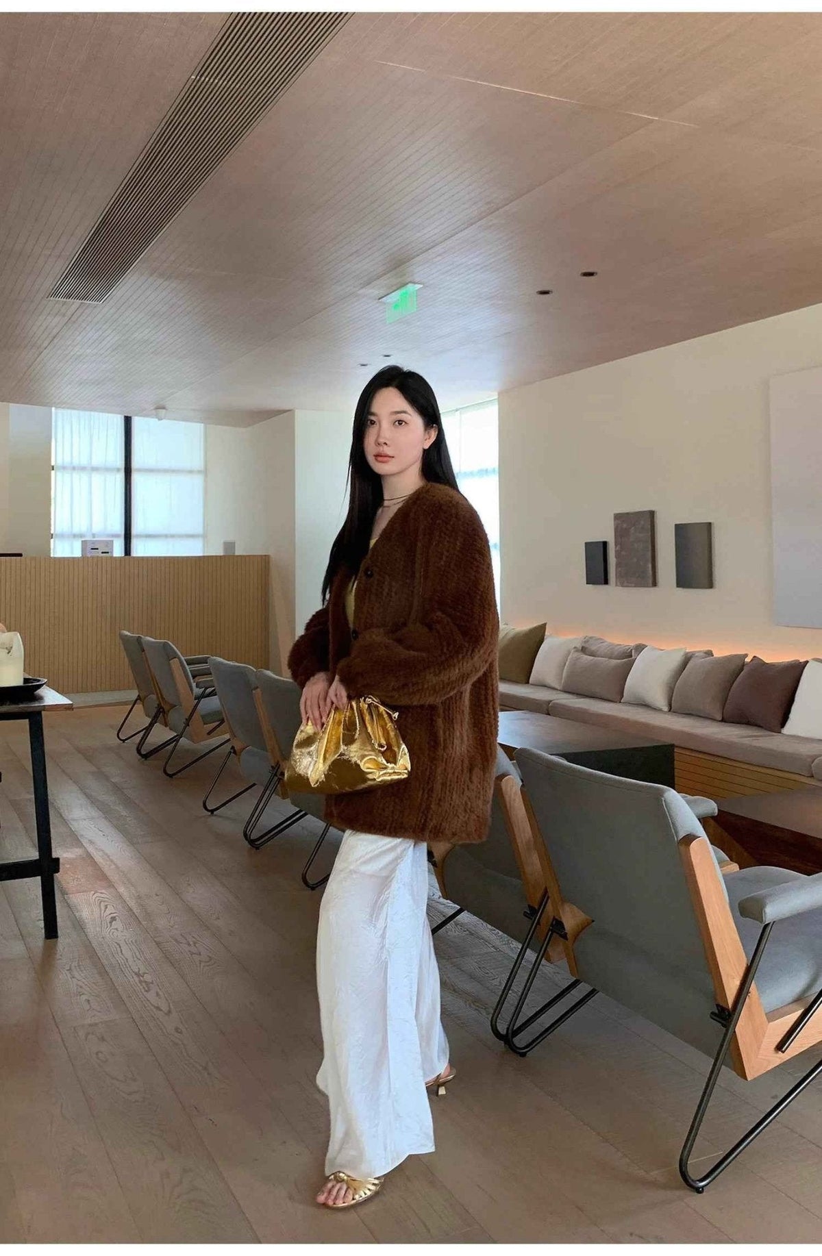 "Moon Serenade" High-Luxury Imported Velvet Mink Woven Fur Coat Mid-Length Mink Coat (Handmade)