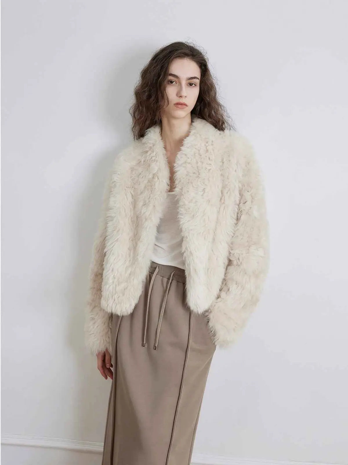 Fireladyfur Women's Tuscan Sheepskin Coat“Morning Mist Fairy”