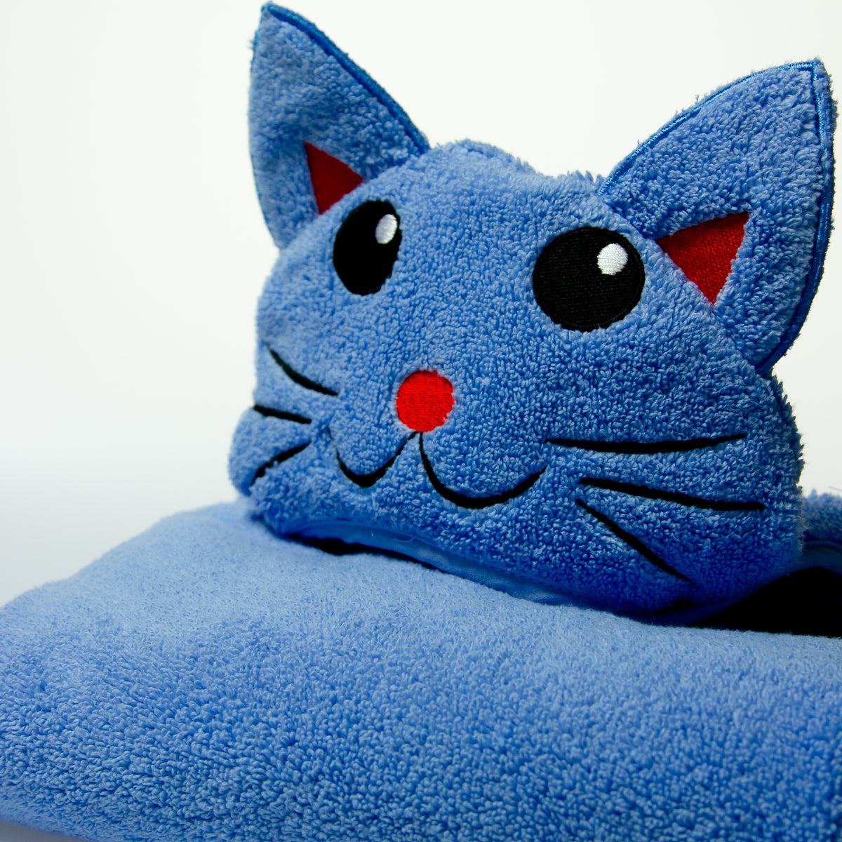 Toalla turca de algodón con capucha y diseño de gato: Niño pequeño