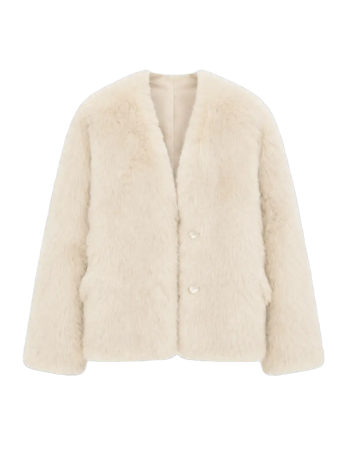 Abrigo de piel de cordero Toscana importado para mujer, con cuello en V y efecto rejuvenecedor, "Noche en París"