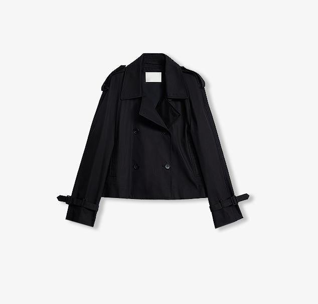"Night Messenger" Anti-Wrinkle Waterproof Large Lapel Short Straight Box Windbreaker for Women