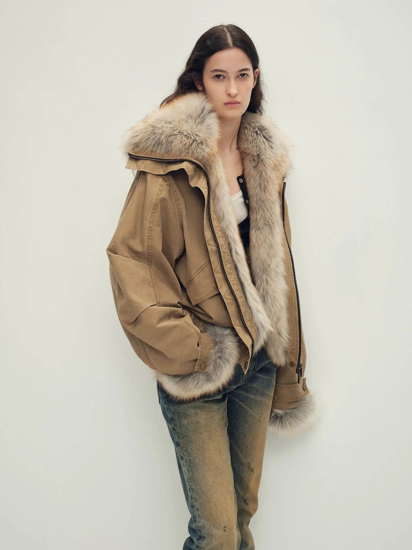 Parka courte en fourrure pour femme Firelady Fur