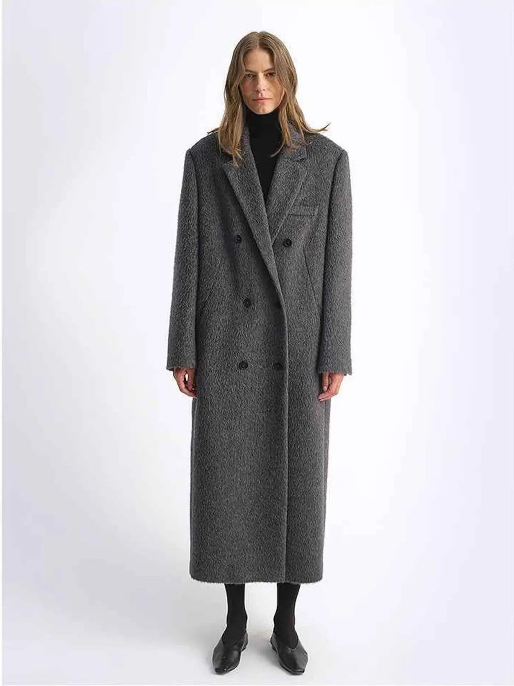 "Opium Nights"Women's Double-Breasted Blazer Coat With Straight Shoulders