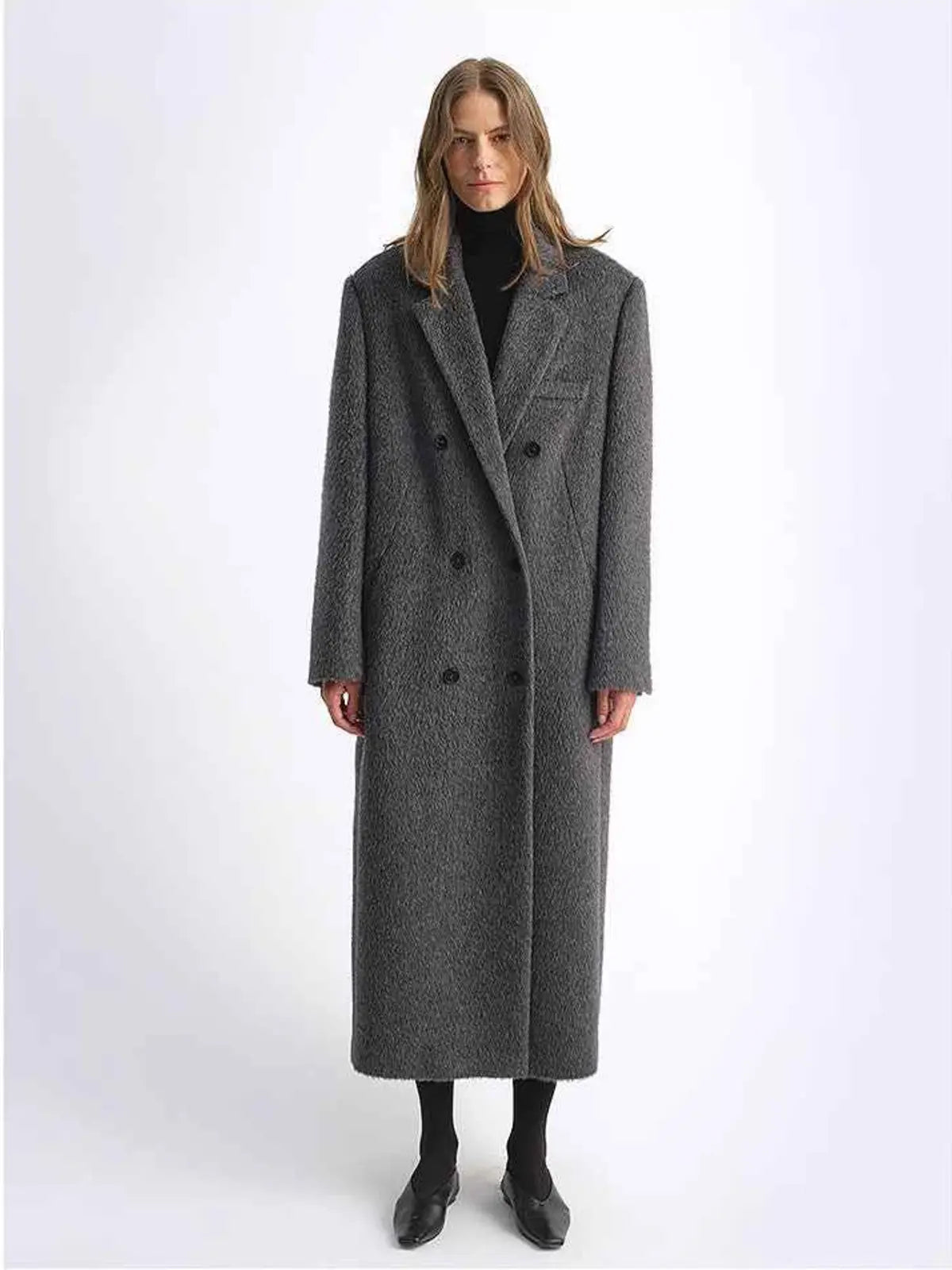 Abrigo blazer de doble botonadura para mujer "Opium Nights" con hombros rectos