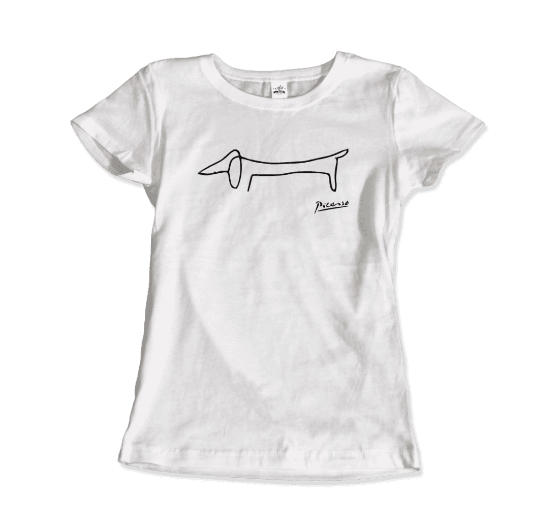 T-shirt med Pablo Picassos konstverk av taxen Lump