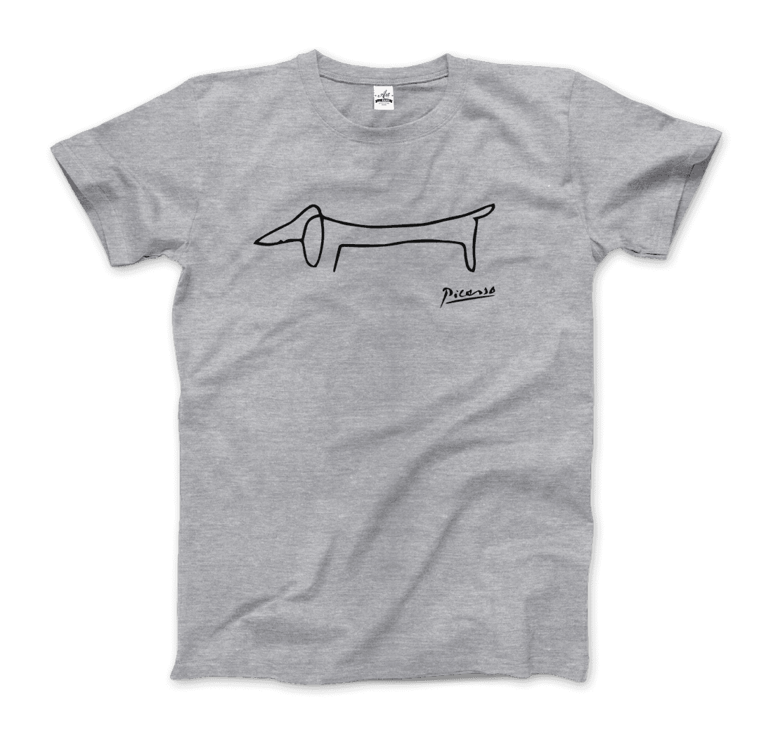 T-shirt med Pablo Picassos konstverk av taxen Lump
