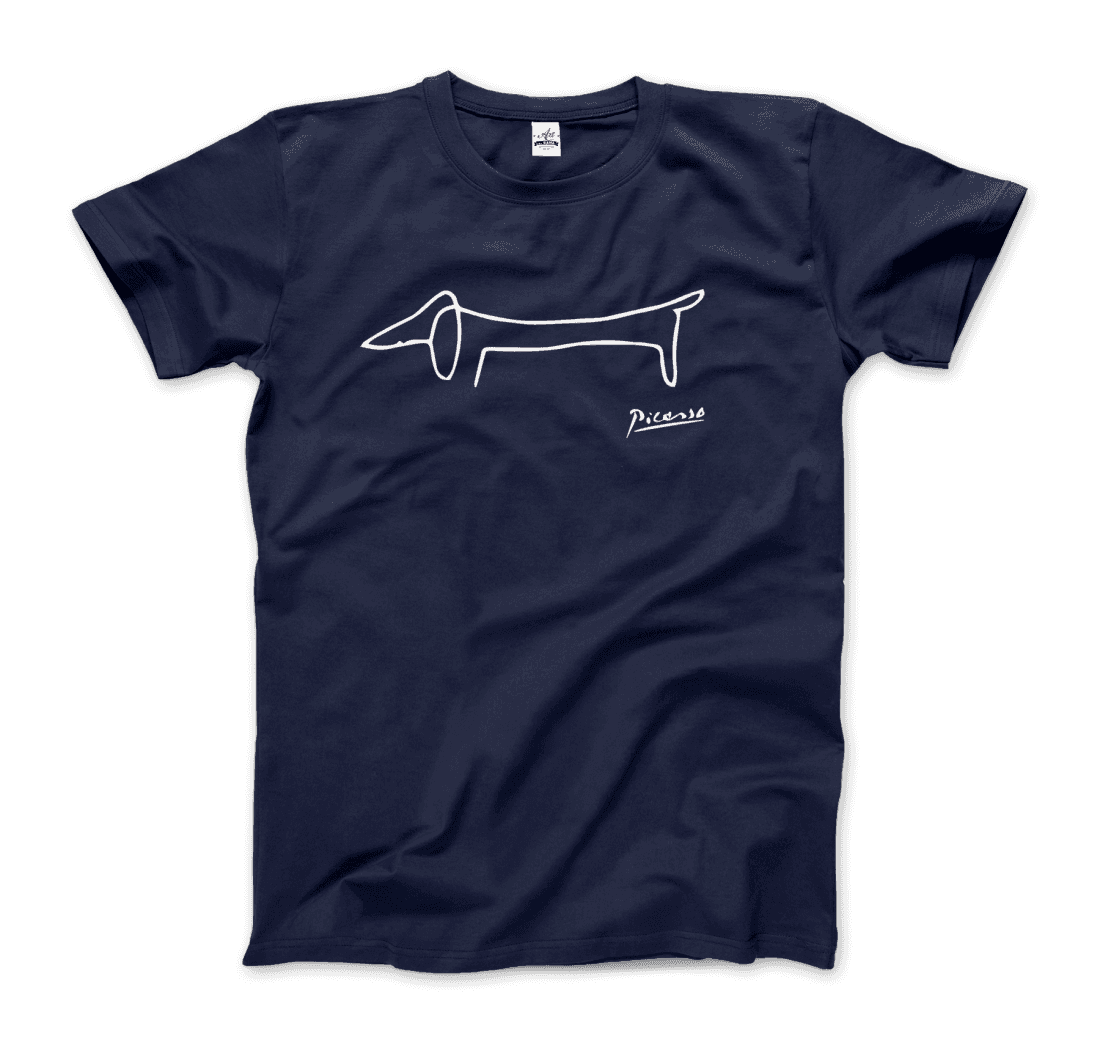 T-shirt med Pablo Picassos konstverk av taxen Lump
