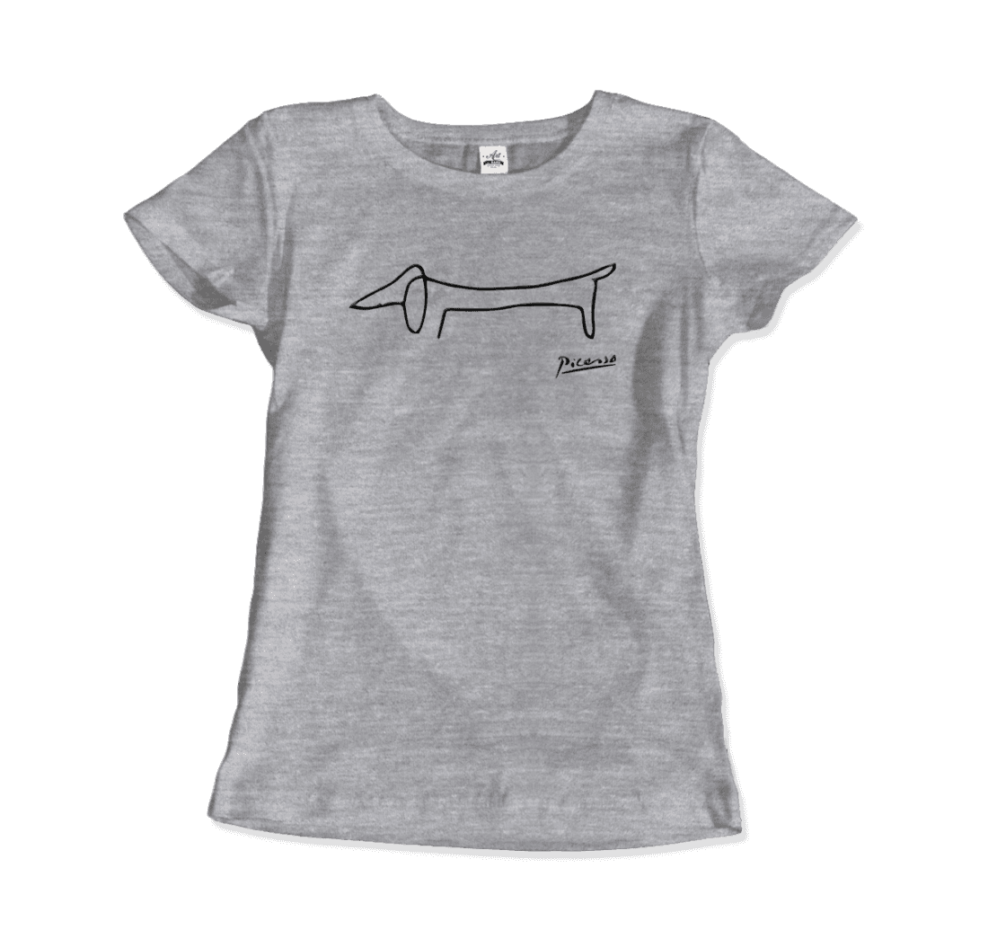 T-shirt med Pablo Picassos konstverk av taxen Lump