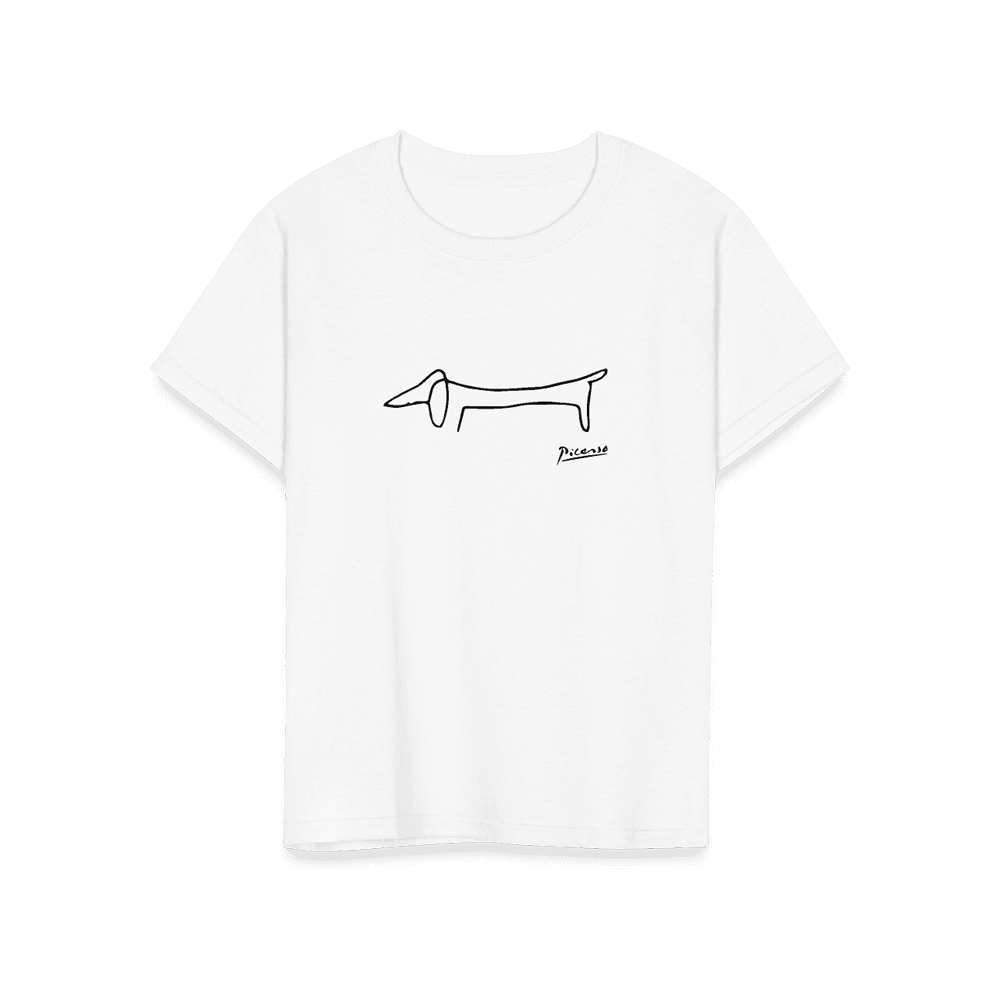 T-shirt med Pablo Picassos konstverk av taxen Lump