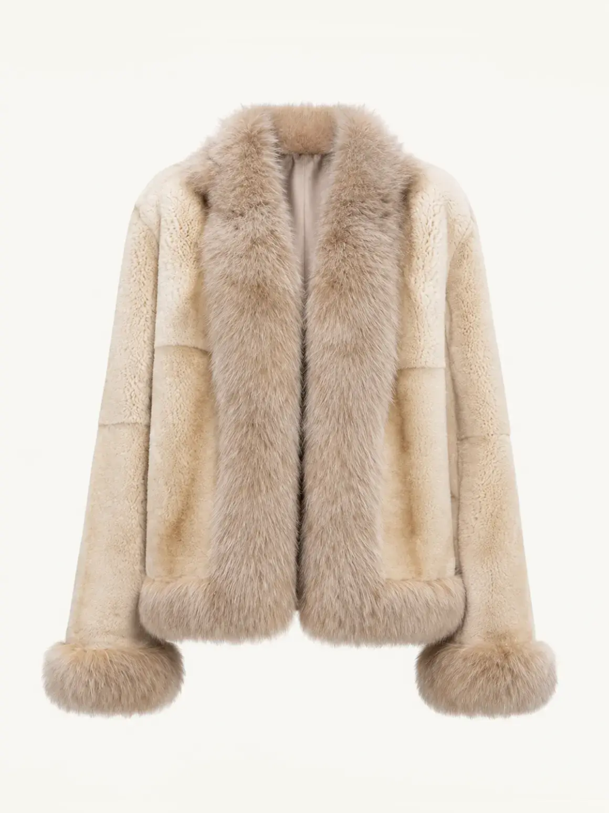 Paris Pictorial Vintage Two-Tone Fox Fur Collar Soft Otter Fur Jacket
